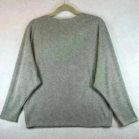 Ginger G Sweater Gray Women’s Large Lightweight Dolman Sleeves Scoop Neck - Picture 2 of 5